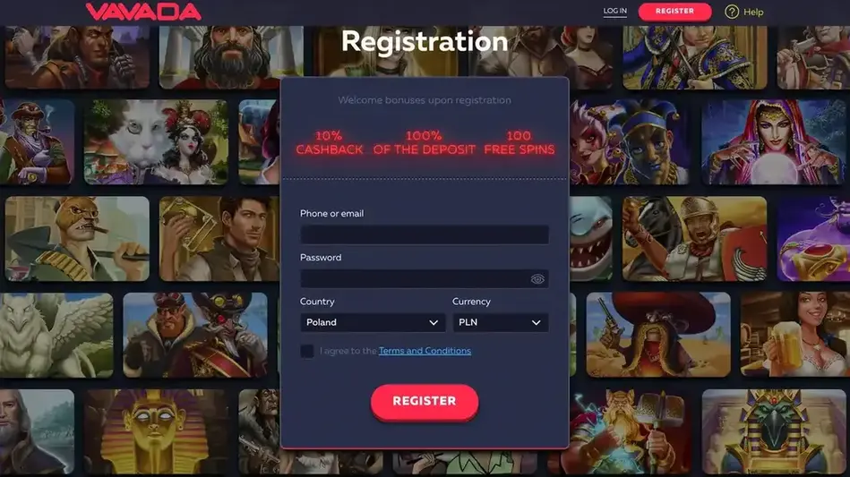 Vavada registration